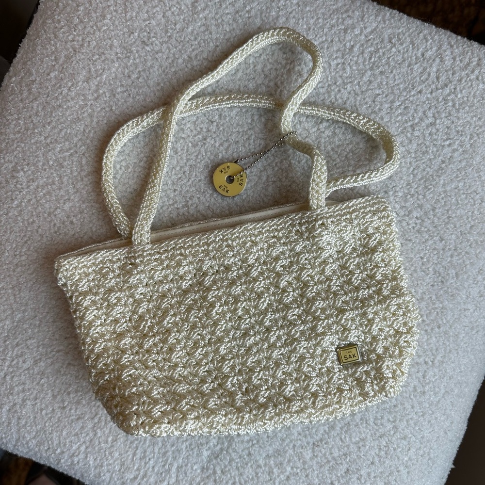 The Sak Ivory Woven Shoulder Bag